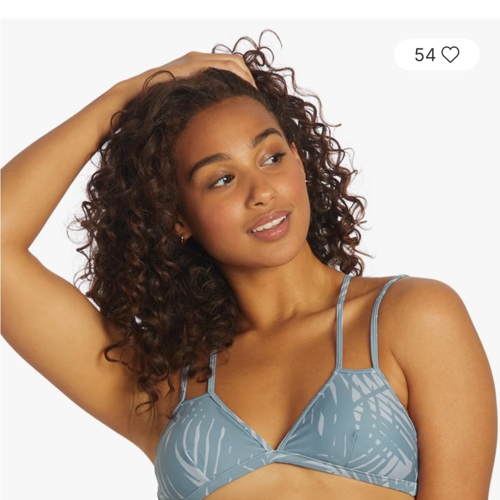 Sporti x Stef Corgel Isla Palm Shadow Strappy Bikini Top in Dusk Blue